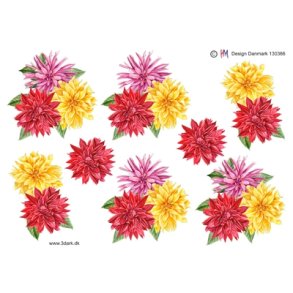 3D Blomster i st�rke farver