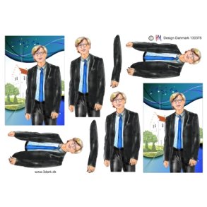  3D Konfirmand dreng ved kirke