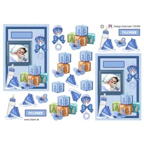  3D Babydreng i billedramme