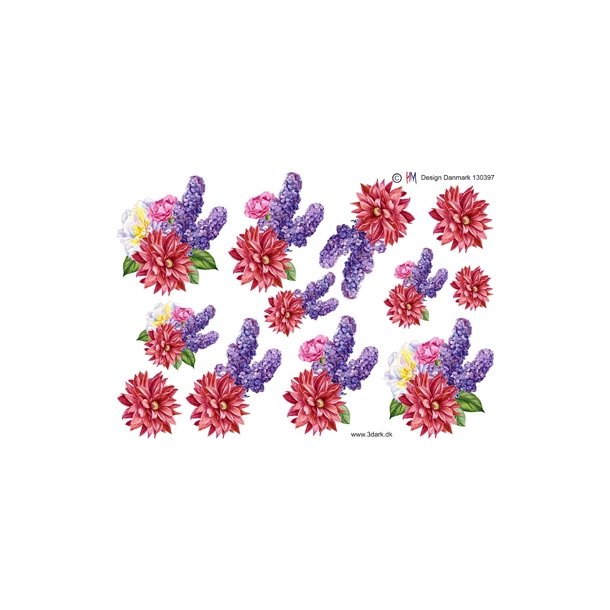  3D Blomster i kraftige farver