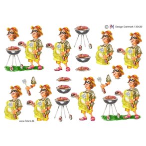  3D Dame ved grill