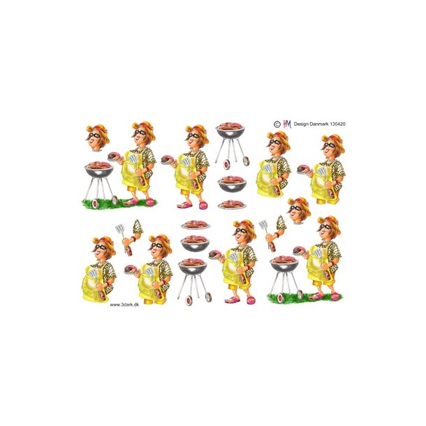  3D Dame ved grill