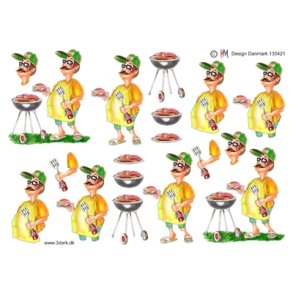  3D Mand ved grill