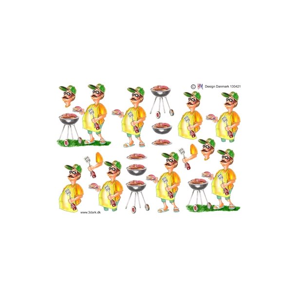  3D Mand ved grill