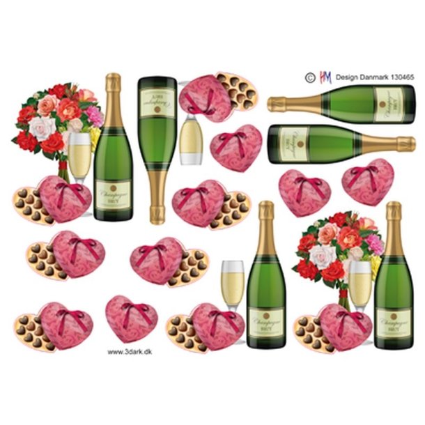  3D Bobler, chokolade og blomster