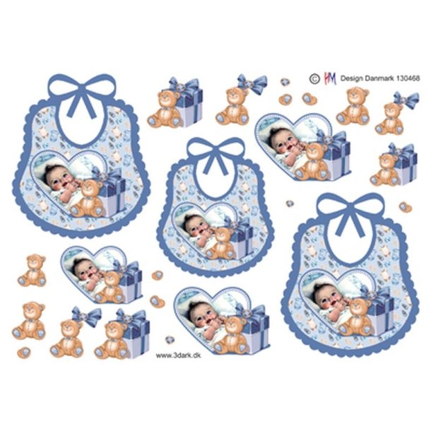 3D Lysebl� hagesm�k med baby