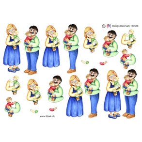  3D Bedstefor�ldre med b�rneb�rn