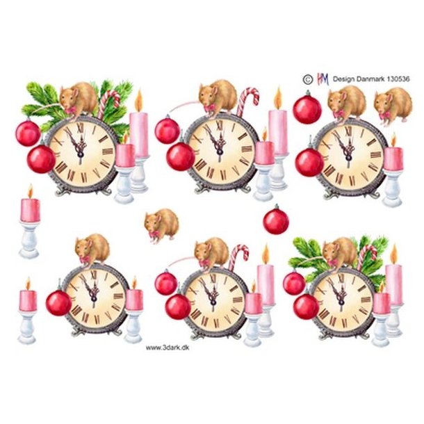  3D Julepyntet ur