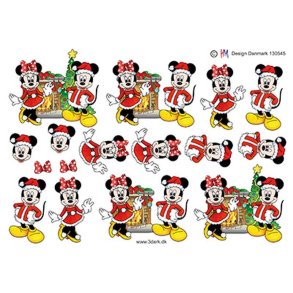  3D Minnie og Mickey ved pejs
