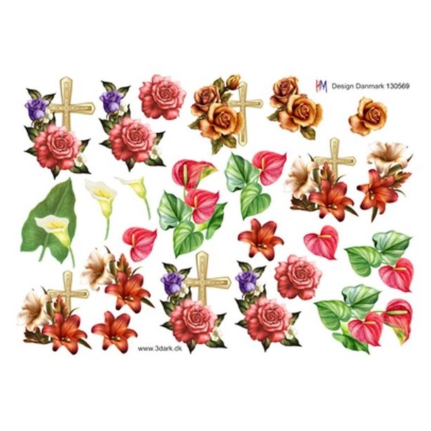 3D Sm� blomstermotiver