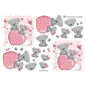 3D Bamse med lyser�dt hjerte