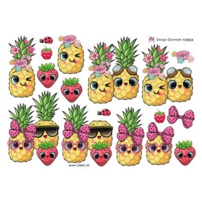 3D Sjove ananas og jordb�r