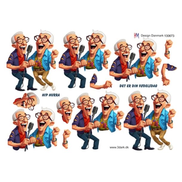 3D Syngende �ldre m�nd