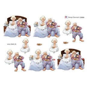 3D �ldre par i seng