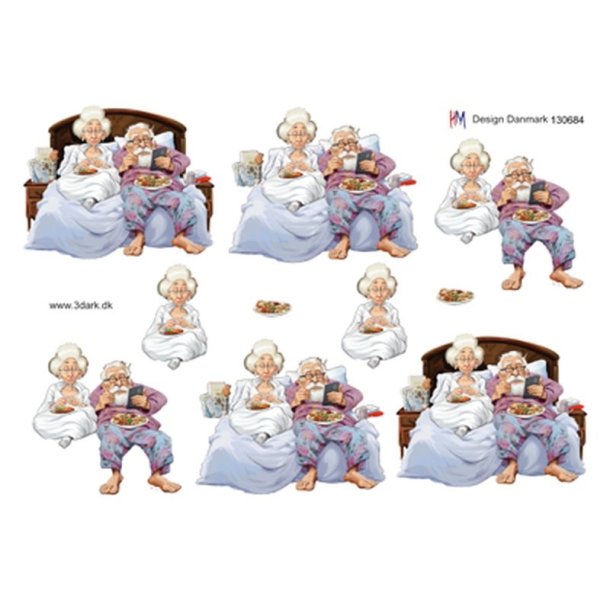 3D �ldre par i seng