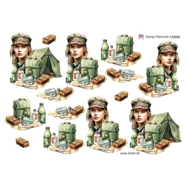 3D Kvindelig soldat