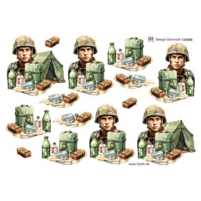 3D Mandlig soldat