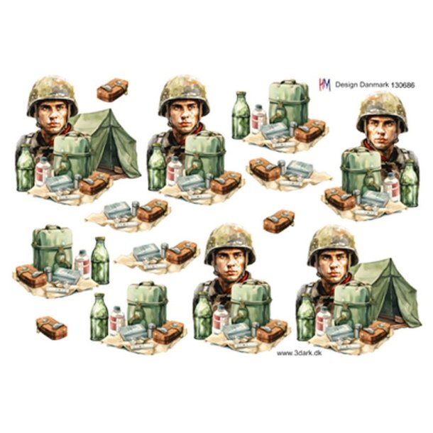 3D Mandlig soldat
