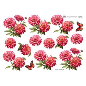 3D R�de blomster