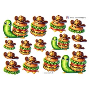 3D Sjov burger og agurk