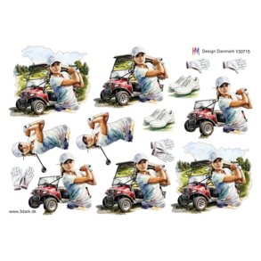 3D Golfvogn og dame