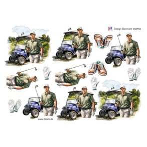 3D Golfvogn og mand