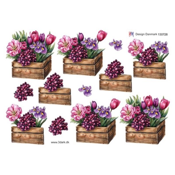 3D For�rsblomster i kasse