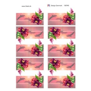 3D Bordkort med r�de blomster