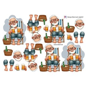 3D Bedstefar i liggestol
