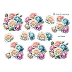 3D Roser i pastelfarver