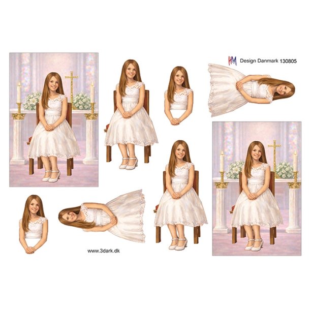 3D Konfirmationspige p� stol