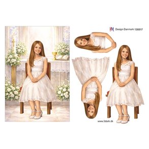 3D Konfirmationspige i kirke A5