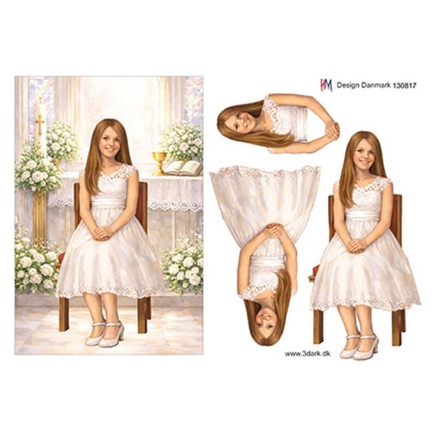 3D Konfirmationspige i kirke A5