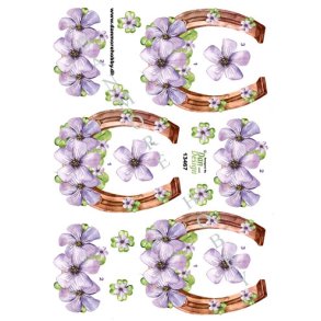 3D Hestesko med blomster