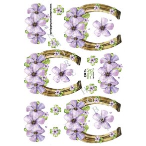  3D Hestesko med blomster