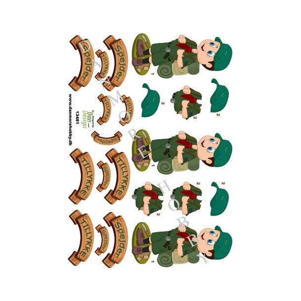 3D Gr�n spejderdreng
