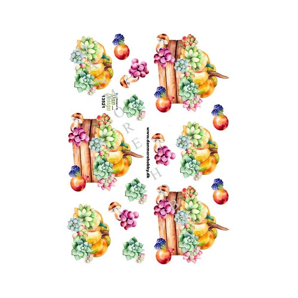3D Blomster og gr�skar i kasse