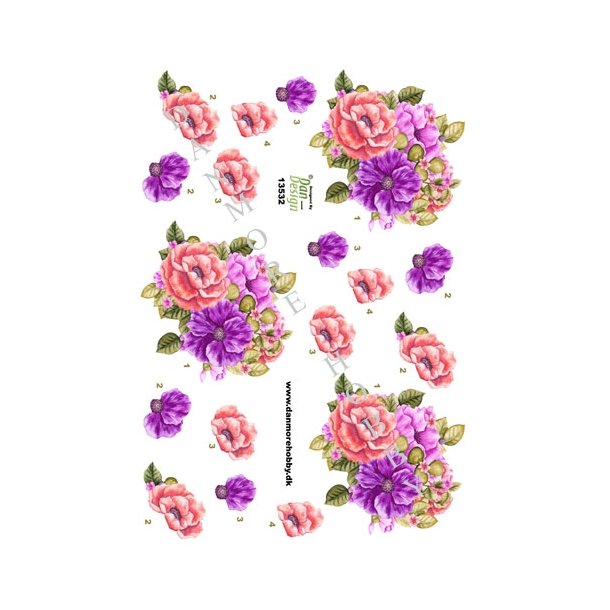 3D Lilla blomster