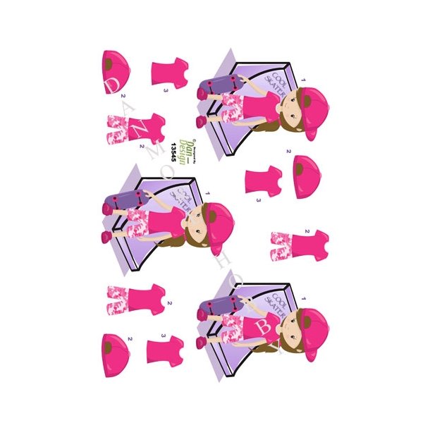 3D Cool skater pige