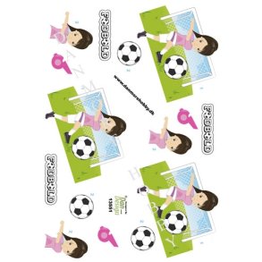 3D Teenagerpige med fodbold