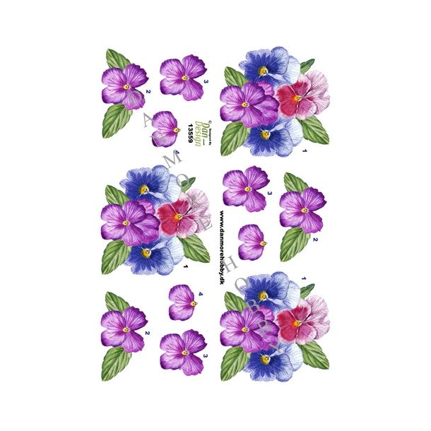 3D Stedmoderblomster