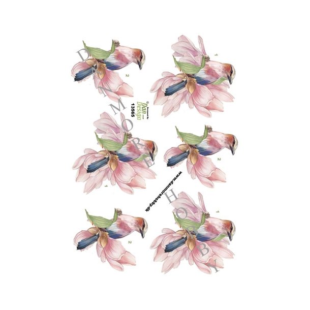 3D Fugl i blomst