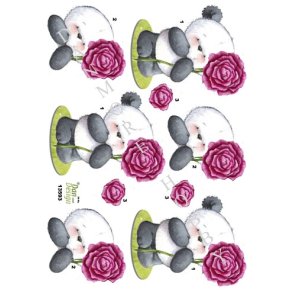 3D Bamse med rose