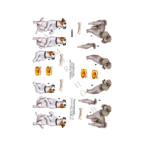 3D Dan-Mobile Pudel og dansk-svensk g�rdhund