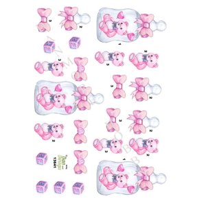  3D Baby pige bamse