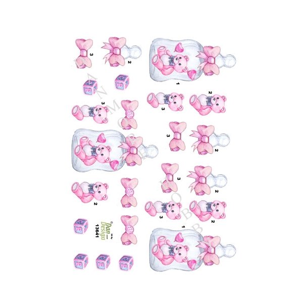 3D Baby pige bamse