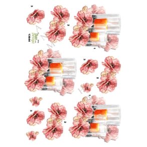  3D ark Blomster og lys
