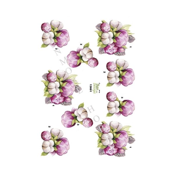 3D Lilla blomster