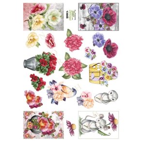  3D Blomster, mus og fugle