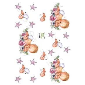 3D Baby p� lilla blomster